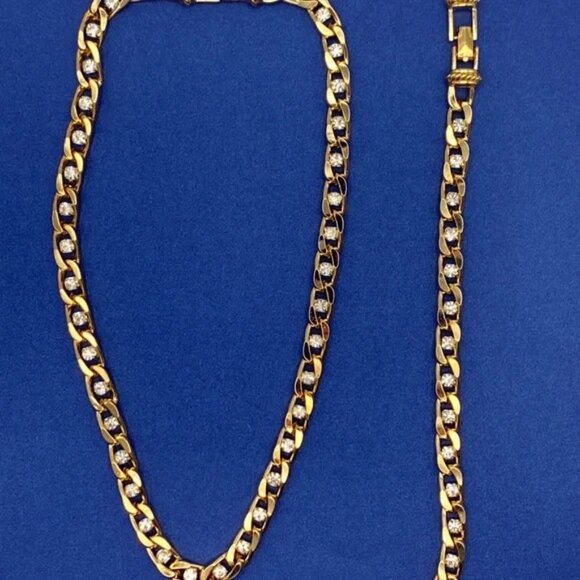 Camrose & Kross JBK Jacqueline Kennedy Gold-Tone Crystal Link Necklace&Bracelet - Picture 9 of 10